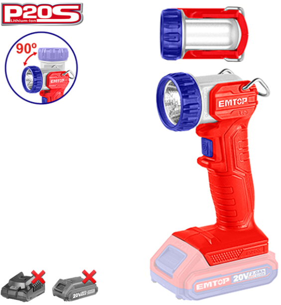 LÁMPARA LED A BATERÍA EMTOP 270 LUMENES
