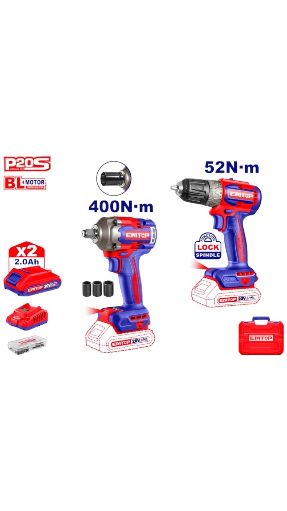 KIT TALADRO + PISTOLA DE IMPACTO 400NM