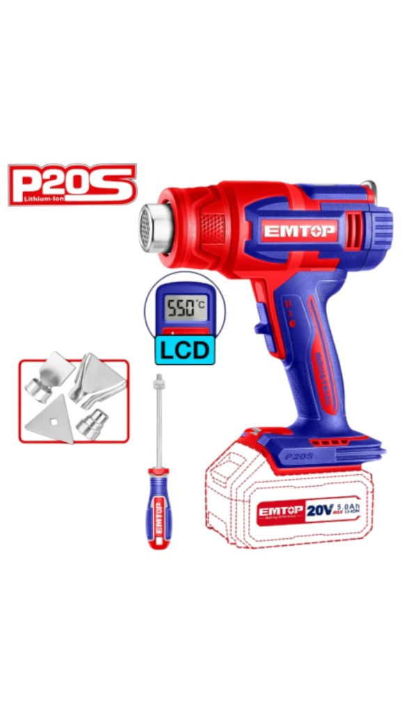 PISTOLA DE CALOR BATERÍA EMTOP