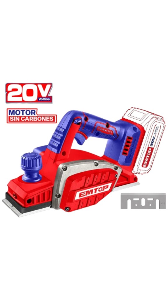 CEPILLO MADERA A BATERÍA EMTOP