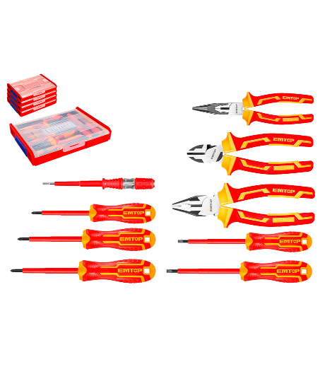 SET 9 HERRAMIENTAS AISLANTES ELECTRICISTA EMTOP