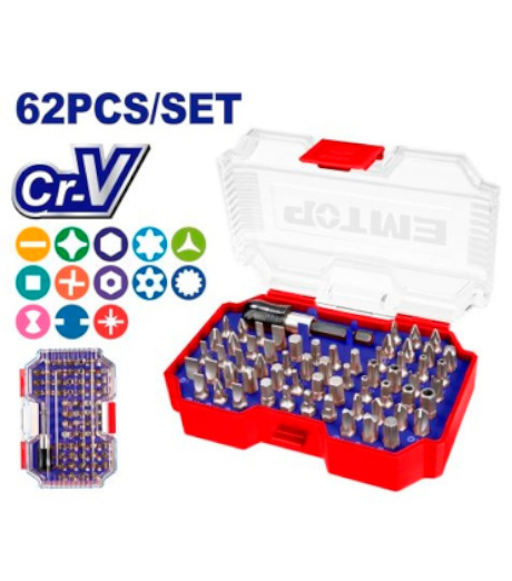 CAJA 62 PUNTERAS Y SOPORTE DESTORNILLADOR