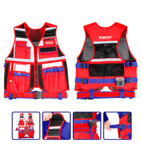 CHALECO PORTAHERRAMIENTAS 14 BOLSILLOS EMTOP