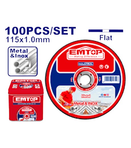 CAJA 100 DISCOS DE CORTE 115MM